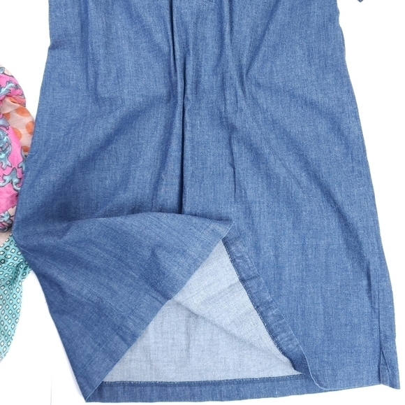 New Anne Klein Denim Short Sleeve Dress Sz 8 - Picture 2 of 11